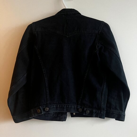 David Brandon ¾ Sleeve Black Denim Jacket Size Small - Picture 3 of 7